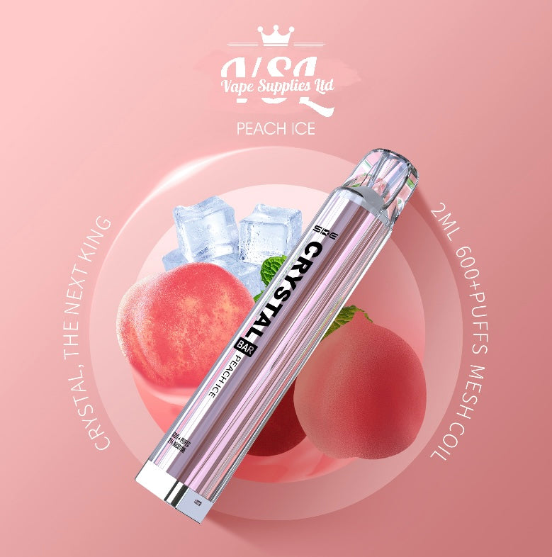 SKE Crystal Bar 600 Peach Ice Rechargeable Pre-Filled Kit 20mg