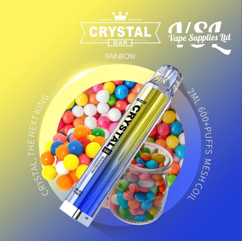 SKE Crystal Bar 600 Rainbow Rechargeable Pre-Filled Kit 20mg