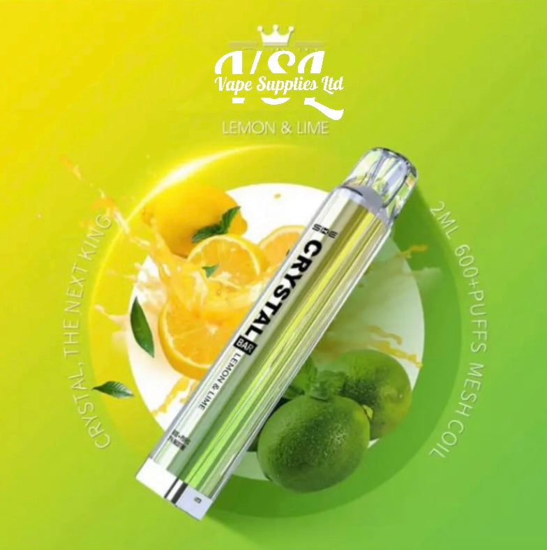 SKE Crystal Bar 600 Lemon and Lime Rechargeable Pre-Filled Kit 20mg