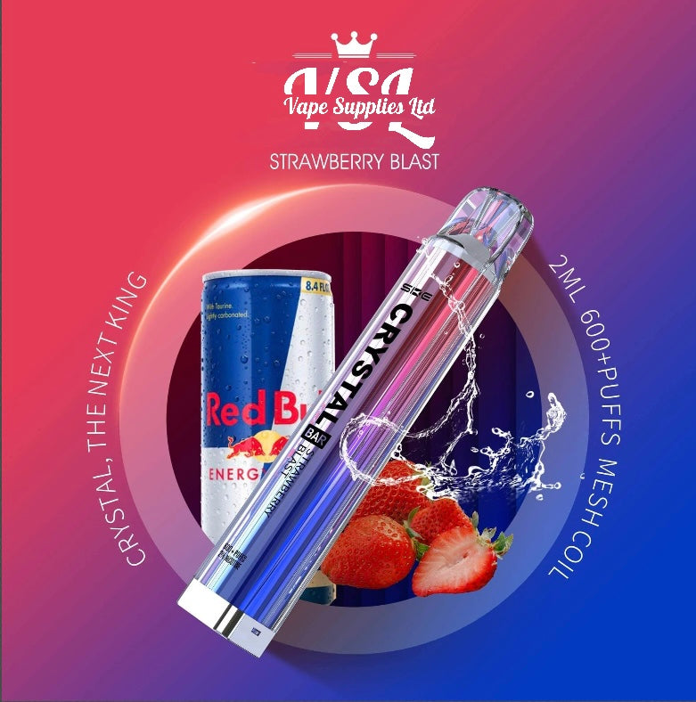SKE Crystal Bar 600 Strawberry Blast Rechargeable Pre-Filled Kit 20mg