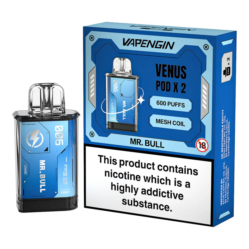Vapengin VENUS Replacement Mesh Coil Mr Bull Flavour Pods Pack of 2