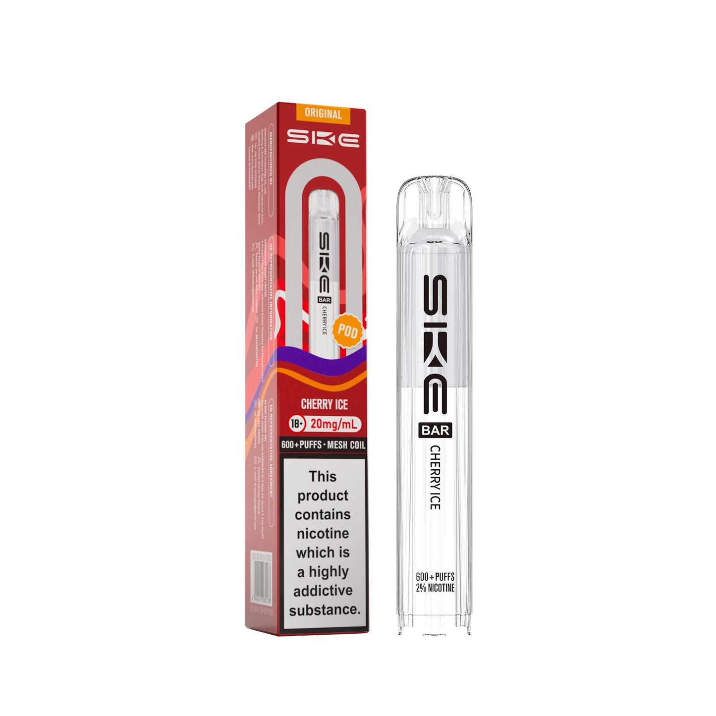 SKE Crystal Bar 600 Cherry Ice Replacement Pod 20mg
