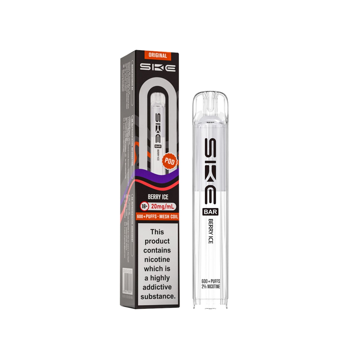 SKE Crystal Bar 600 Berry Ice Replacement Pod 20mg
