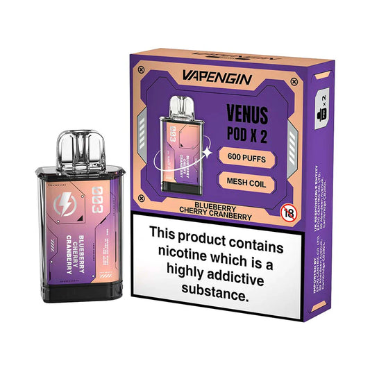 Vapengin VENUS Replacement Mesh Coil Blueberry Cherry Cranberry Flavour Pods Pack of 2