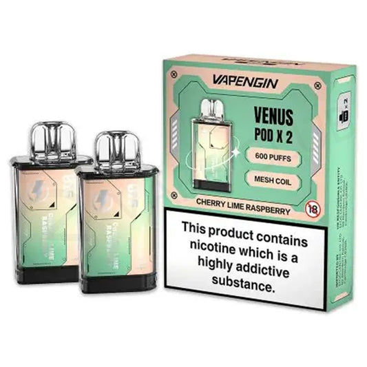 Vapengin VENUS Replacement Mesh Coil Cherry Lime Raspberry Flavour Pods Pack of 2