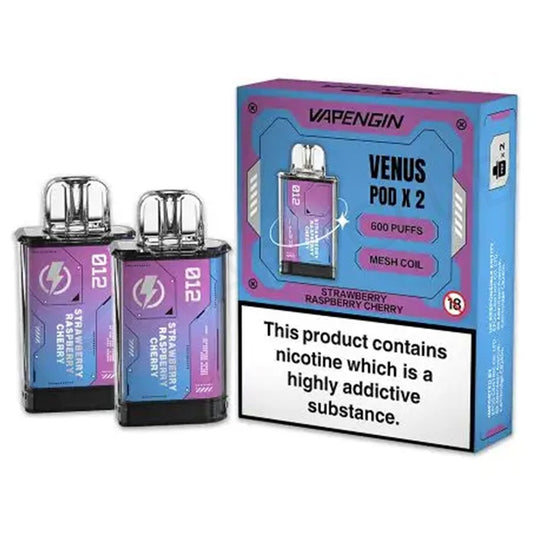 Vapengin VENUS Replacement Mesh Coil Strawberry Raspberry Cherry Flavour Pods Pack of 2