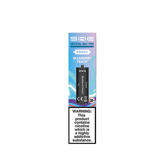 SKE Crystal 4 in 1 Pods - 4 pack Blueberry Peach