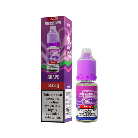 *NEW*IMPROVED FLAVOUR* SKE Crystal Grape Nic Salts 10ml E-Liquid