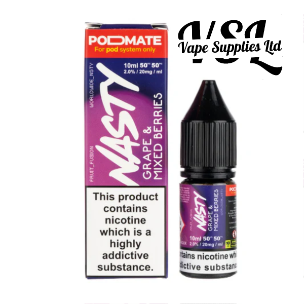 Grape & Mixed Berries Nic Salt E-Liquid by Nasty Juice Podmate