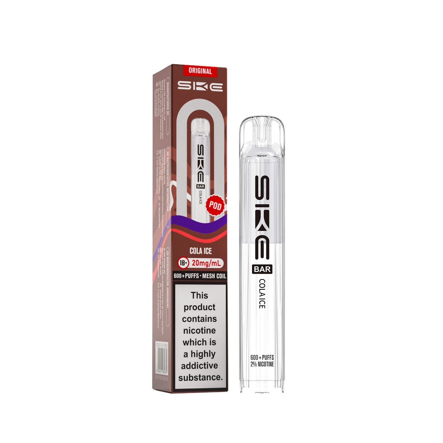 SKE Crystal Bar 600 Cola Ice Replacement Pod 20mg